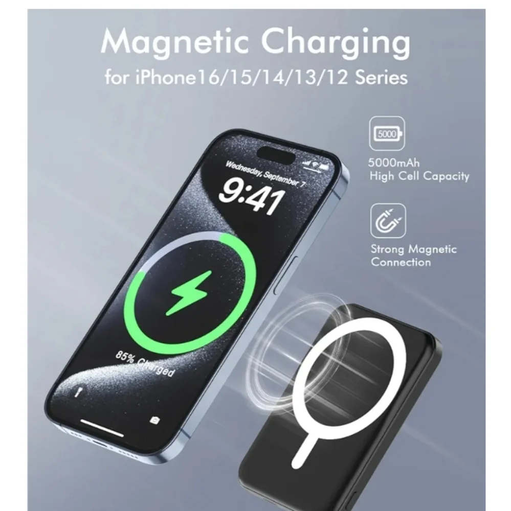 Sun Visor Cellphone Holder, Wireless Charging Car Holder & Magnetic Power Bank